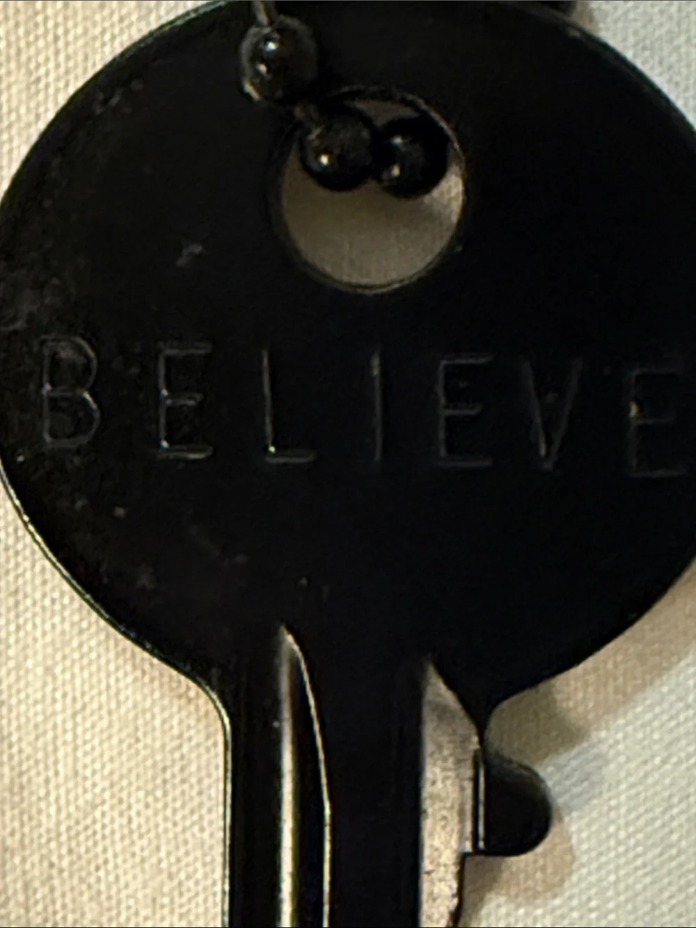 Black Key Pendant Necklace - Minimal Ball Chain